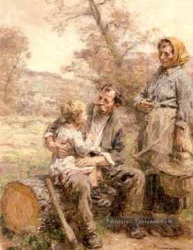  paysan - Le Déjeuner du Bucheron 1918 scènes rurales paysan Léon Augustin Lhermitte